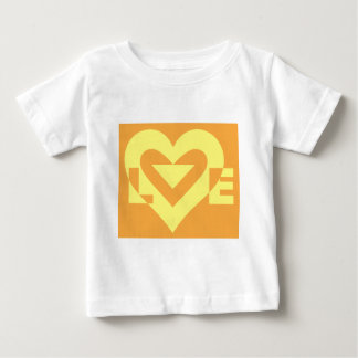Camiseta Para Bebê Amarelo de Amor em Laranja