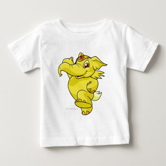 Camiseta Para Bebê Amarelo de Elephante (Frente)