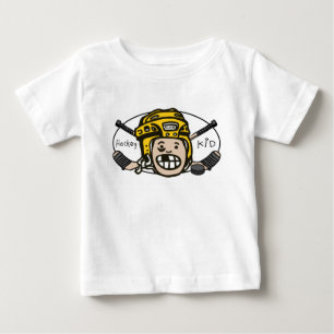 Camiseta Para Bebê Amarelo do miúdo do hóquei