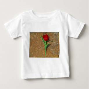 Camiseta Para Bebê amarelo e Red Tulip