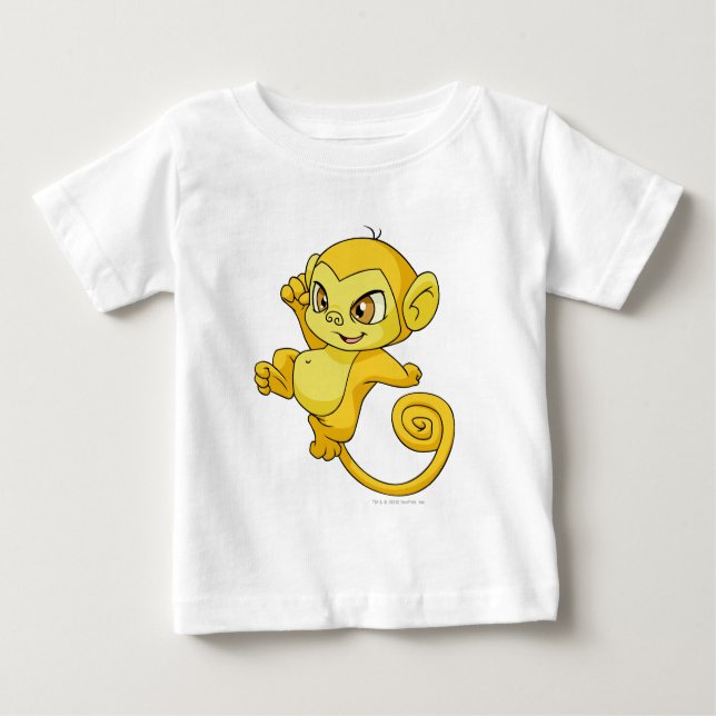 Camiseta Para Bebê Amarelo-marinho (Frente)