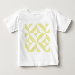 Camiseta Para Bebê Amarelo Suave Arte Deco Geométrica