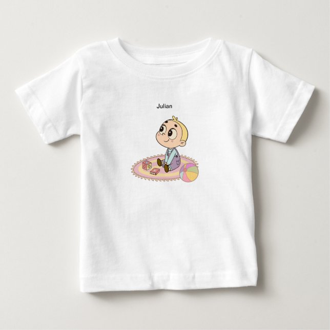 Camiseta Para Bebê Amazed Boy Illustration (Frente)