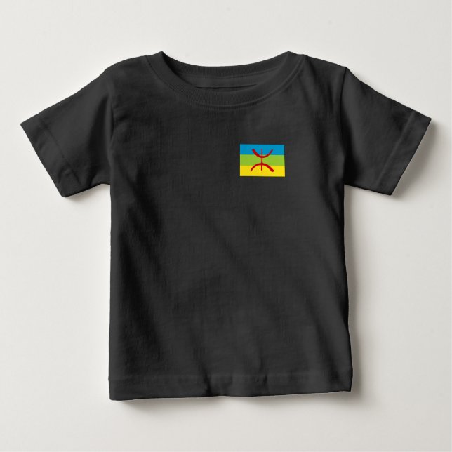 Camiseta Para Bebê Amazigh Flag Gift Berber Flag Kabyles (Frente)