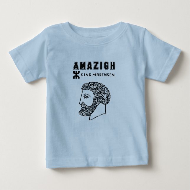 Camiseta Para Bebê amazigh rei Massinissa Kabyle algerie Marrocos (Frente)