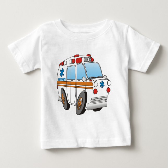 Camiseta Para Bebê Ambulância (Frente)