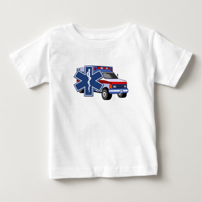 Camiseta Para Bebê Ambulância do EMS (Frente)