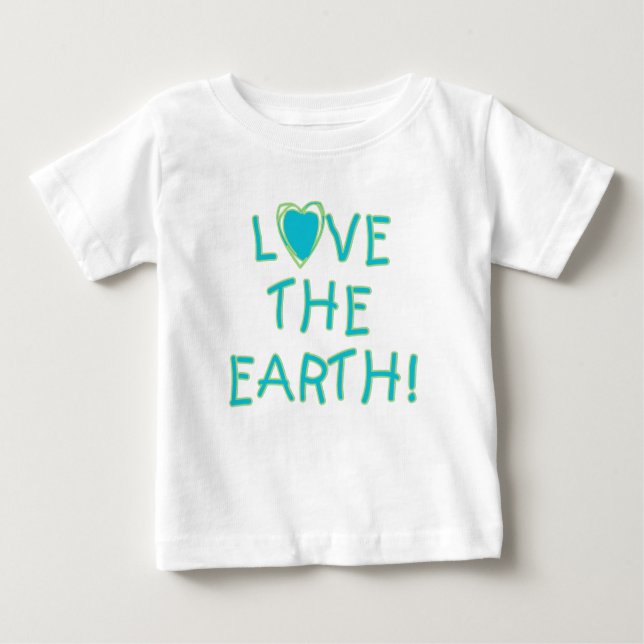 Camiseta Para Bebê Ame a terra ambiental (Frente)