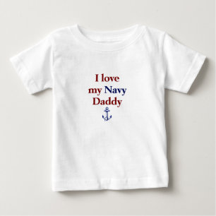 Camiseta Para Bebê Ame meu pai do marinho