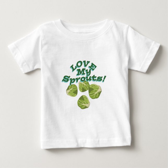 Camiseta Para Bebê Ame meus Sprouts (Frente)
