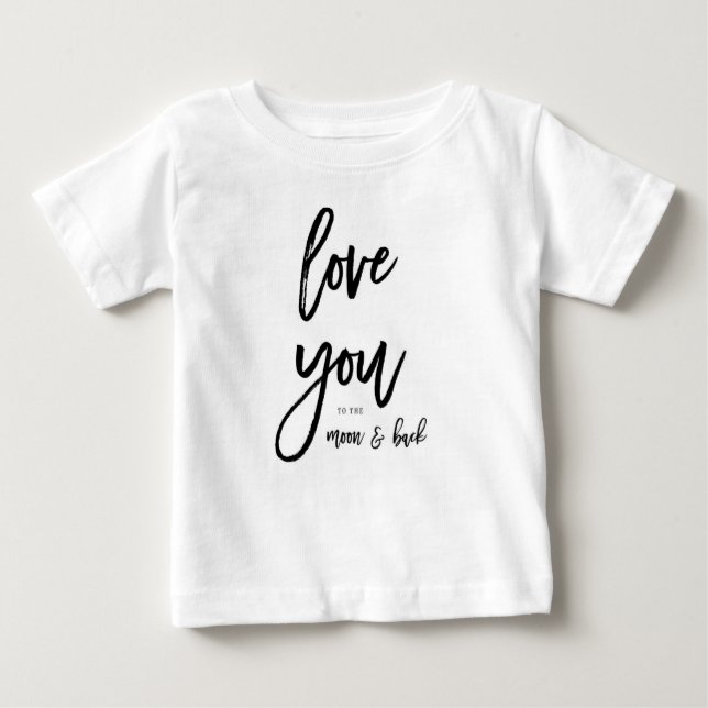Camiseta Para Bebê Ame-o à lua & à parte traseira (Frente)