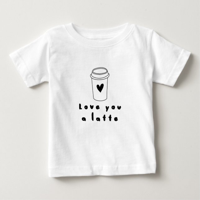 Camiseta Para Bebê ame-o um latte (Frente)