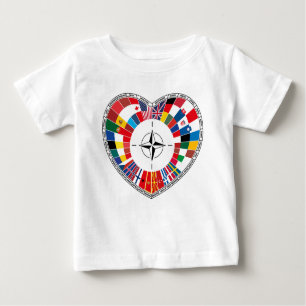 Camiseta Para Bebê Ame os países da NATO, com a NATO