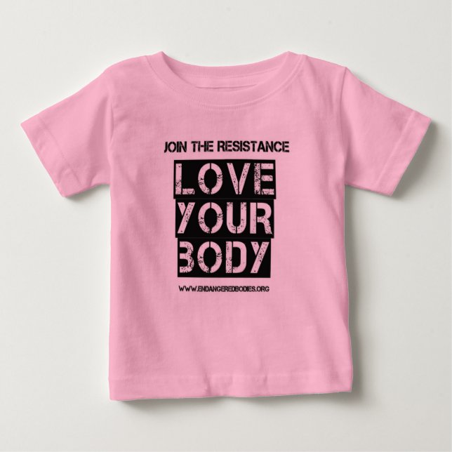 Camiseta Para Bebê Ame seu corpo (Frente)
