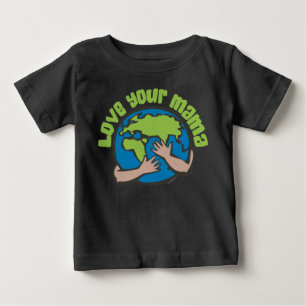 Camiseta Para Bebê Ame Sua Mãe Mudança Climática Economize O Plane