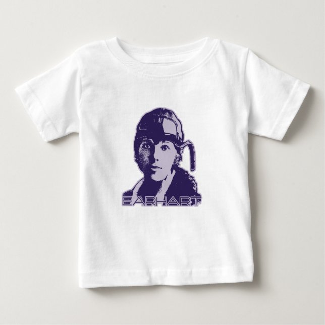 Camiseta Para Bebê Amelia Earhart - 2 (Frente)