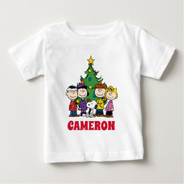 Camiseta Para Bebê Amendoins | A gangue em torno da árvore de Natal