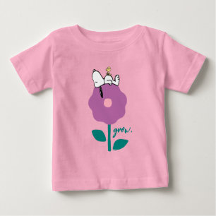 Camiseta Para Bebê Amendoins   Apito De Esnoopia E Flor De Madeira