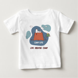 Camiseta Para Bebê Amendoins Campo de Snoopy & Woodstock