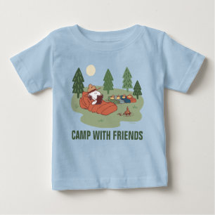 Camiseta Para Bebê Amendoins   Campos Snoopy & Woodstock Happy