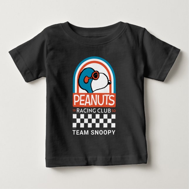 Camiseta Para Bebê Amendoins | Clube da Corrida de Snoopy (Frente)