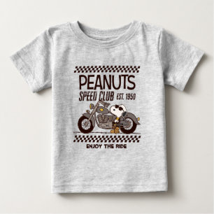 Camiseta Para Bebê Amendoins Clube de velocidade do Snoopy