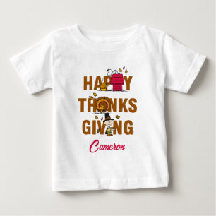 Camiseta Para Bebê Amendoins Combinação de Ação de Graças Feliz