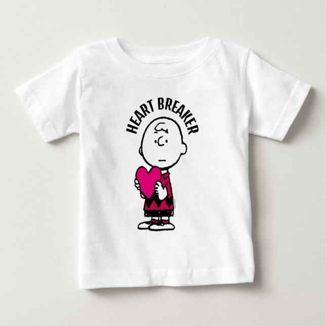 Camiseta Para Bebê Amendoins | DIA DE OS NAMORADOS | Heart Charlie Br (Frente)