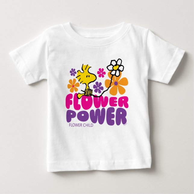 Camiseta Para Bebê Amendoins | Energia de Flor de Woodstock (Frente)