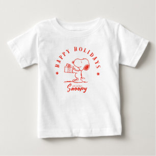 Camiseta Para Bebê Amendoins Feriados felizes de Snoopy