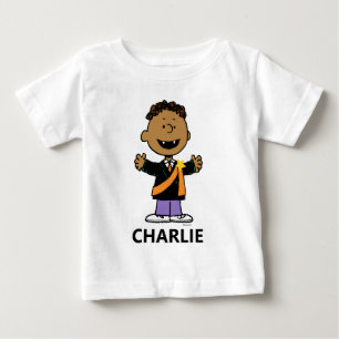 Camiseta Para Bebê Amendoins Franklin Halloween Vampiro