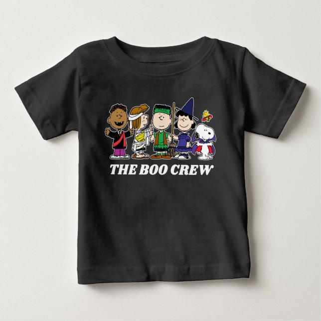 Camiseta Para Bebê Amendoins | Halloween A Tripulação De Boo (Frente)