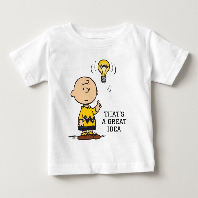 Camiseta Para Bebê Amendoins | Ideia da lâmpada de Charlie Brown (Frente)