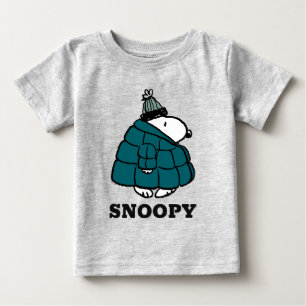 Camiseta Para Bebê Amendoins Jaqueta Puffer de inverno de Snoopy