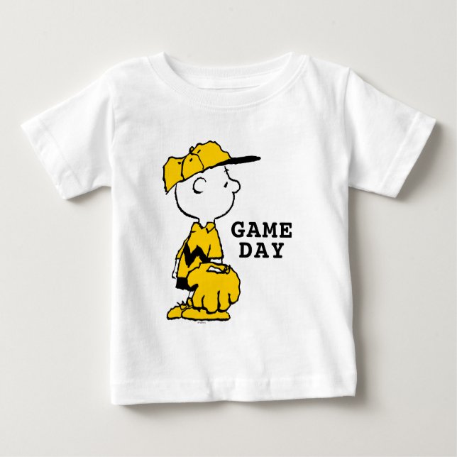 Camiseta Para Bebê Amendoins | Jogo de Baseball Charlie Brown (Frente)