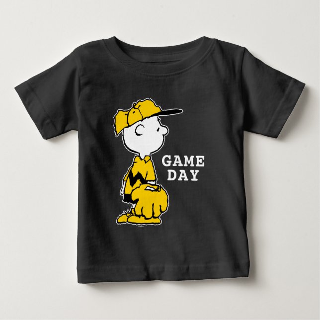 Camiseta Para Bebê Amendoins | Jogo de Baseball Charlie Brown (Frente)