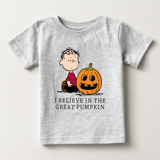 Camiseta Para Bebê Amendoins | Linus & Jack O' Lanterna (Frente)
