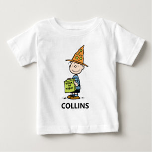 Camiseta Para Bebê Amendoins Linus Mago Dia das Bruxas