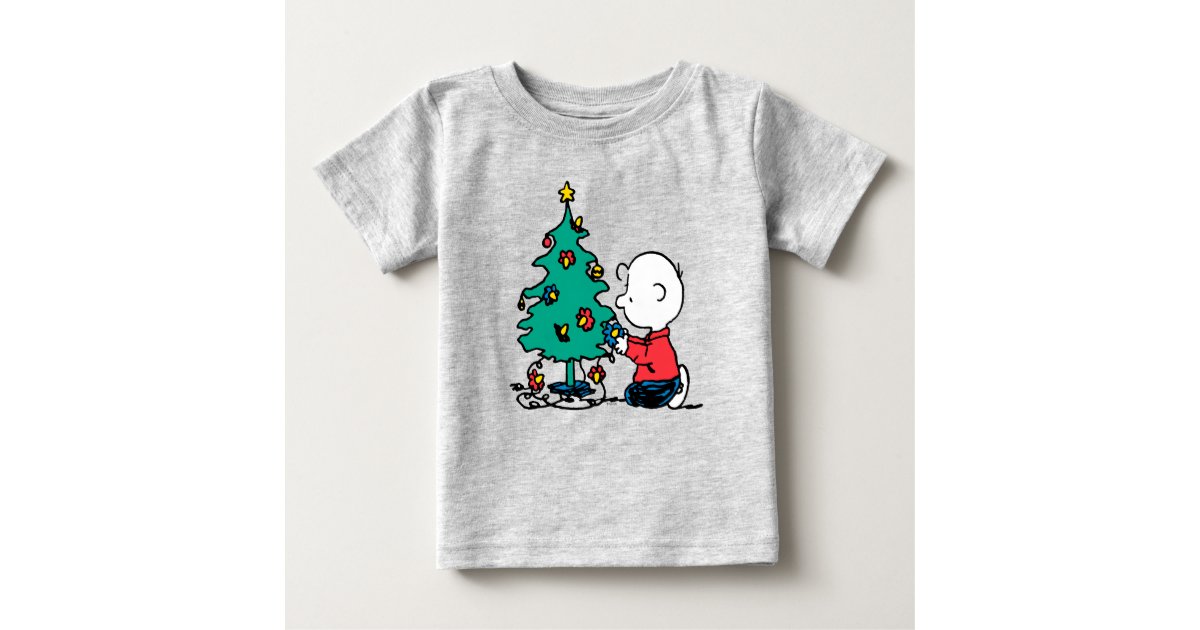 Camiseta Para Bebê Amendoins | Luzes de Natal Charlie Brown Camiseta Para Bebê Amendoins | Luzes de Natal Charlie Brown