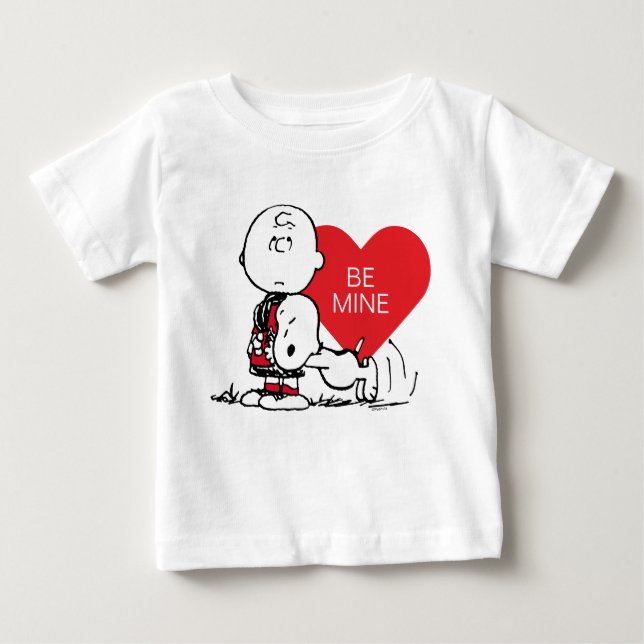 Camiseta Para Bebê Amendoins | Namorados Snoopy & Charlie Brown (Frente)