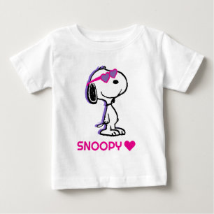 Camiseta Para Bebê Amendoins   Óculos de sol com coração espumante