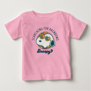 Camiseta Para Bebê Amendoins Óculos de sol do arco-íris esnoopia