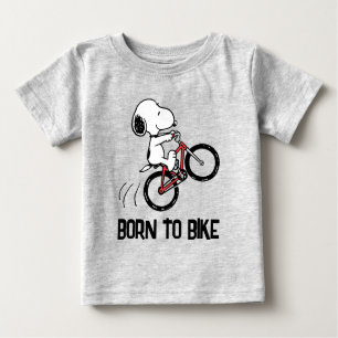 Camiseta Para Bebê Amendoins Roda de bicicleta Snoopy