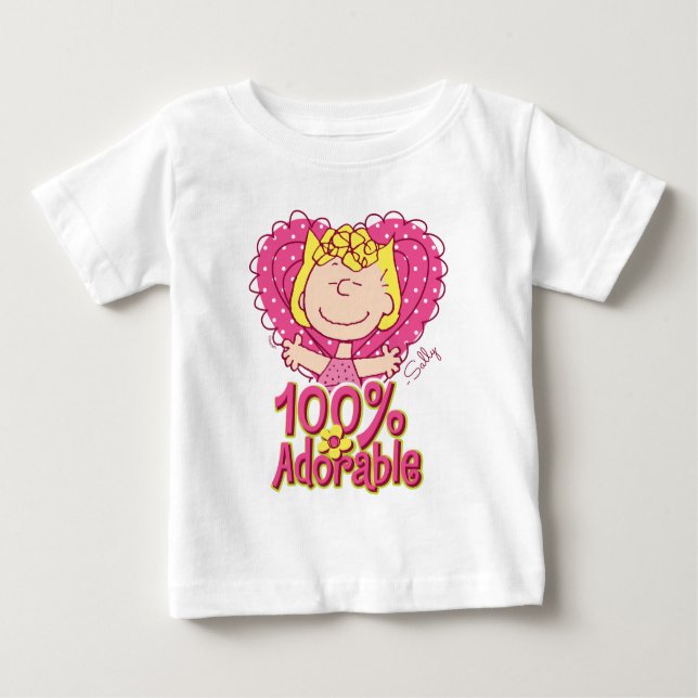 Camiseta Para Bebê Amendoins | Sally 100% Adorável (Frente)