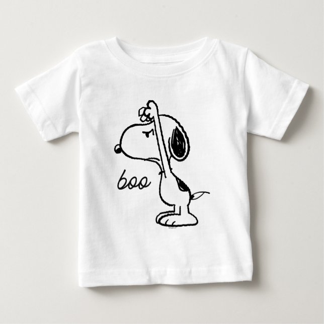 Camiseta Para Bebê Amendoins | Snoopy Assustou-O (Frente)