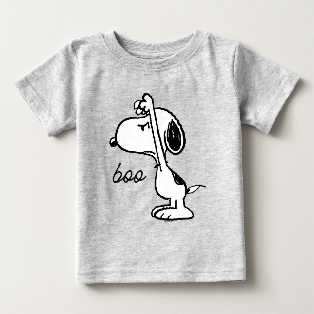 Camiseta Para Bebê Amendoins | Snoopy Assustou-O (Frente)