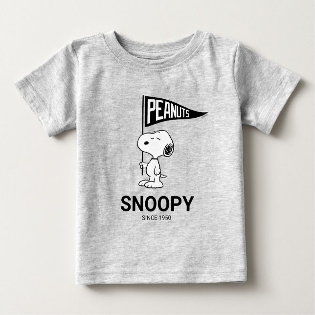 Camiseta Para Bebê Amendoins | Snoopy Athletic Department (Frente)