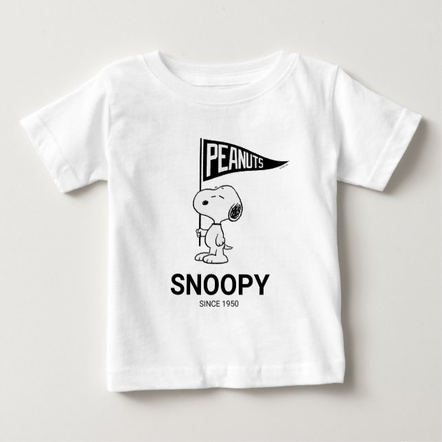 Camiseta Para Bebê Amendoins | Snoopy Athletic Department (Frente)