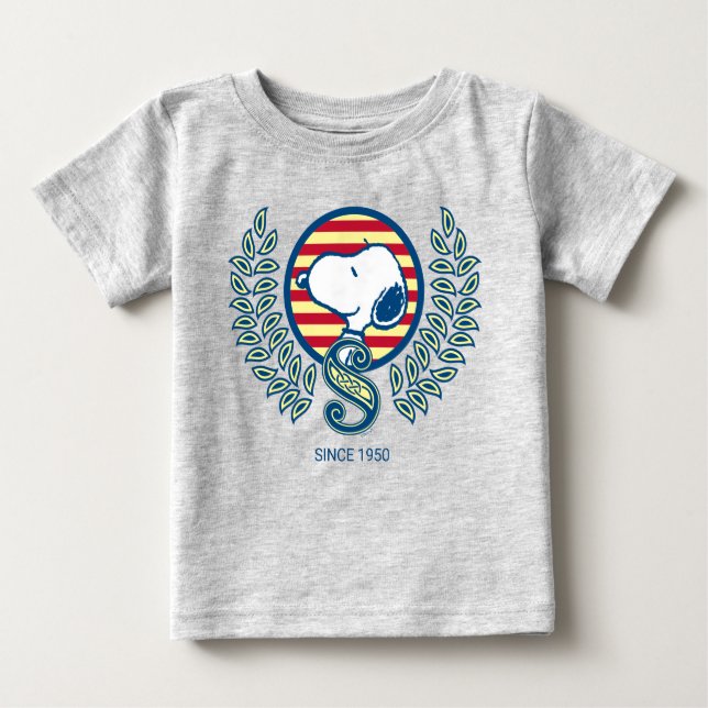 Camiseta Para Bebê Amendoins | Snoopy Heraldry (Frente)