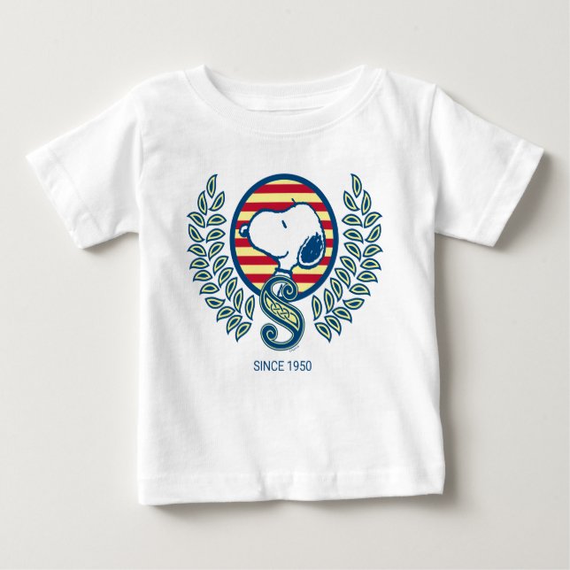 Camiseta Para Bebê Amendoins | Snoopy Heraldry (Frente)